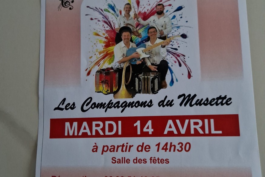 Thé Dansant le 14 Avril à Ouzouer-le-Marché